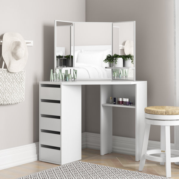 Mercury Row Russellville Dressing Table with Mirror & Reviews Wayfair